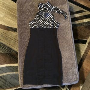 🌟 BLACK Polkadot  fitted dress